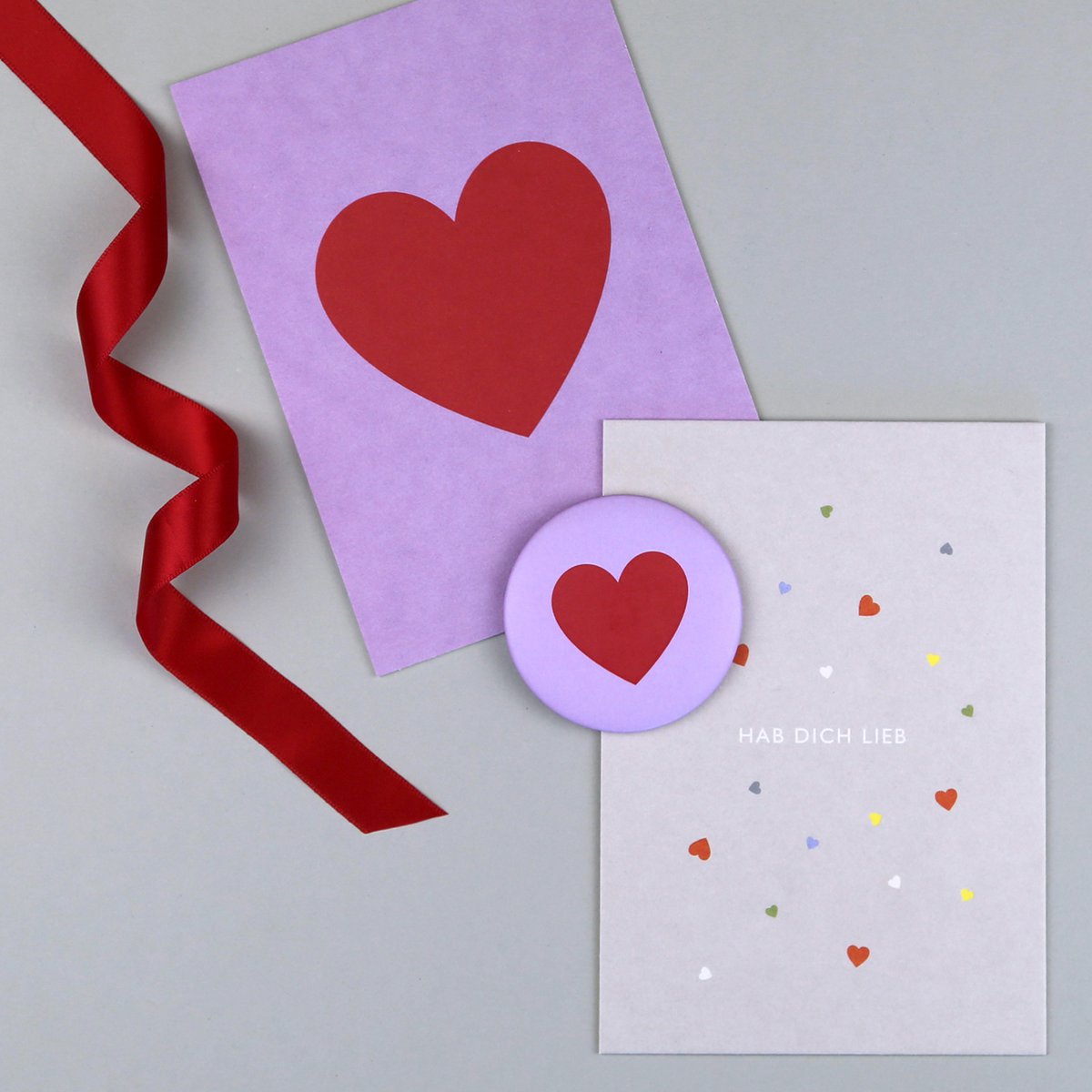 Postkarte Holzschliff Leni Herz
