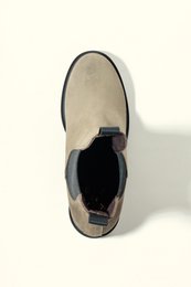 INMA NUTRIA TAUPE – Stiefeletten mit elastischen Einsätzen und Blockabsatz