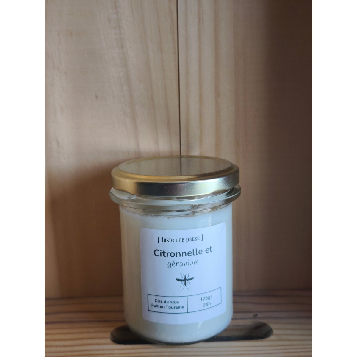 Lemongrass and geranium poured candle
