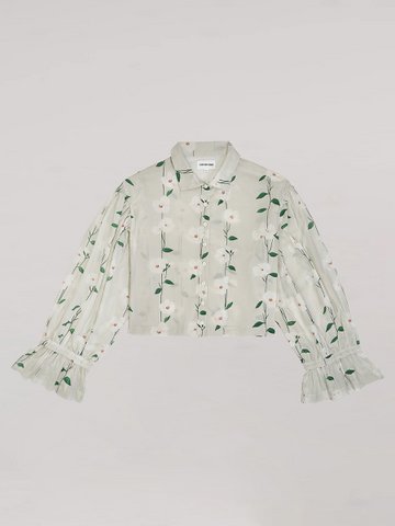 Lang overhemd met bloemengeest en bloemenprint