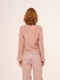 Pop rood gestreept shirt