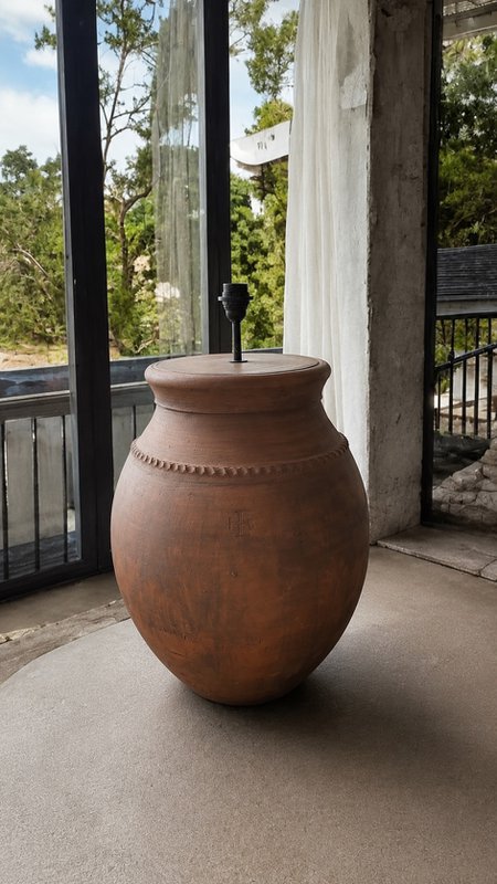 Terracotta rustik gulvlampe N°54