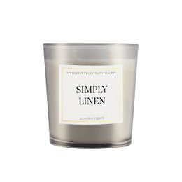 Simply Linen duftlys 230g – frisk vasketøj, naturlig voks, 50h