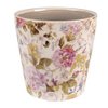 Bloempot Ø 14x13 cm Roze Beige Keramiek Bloemen Bloempot Binnen