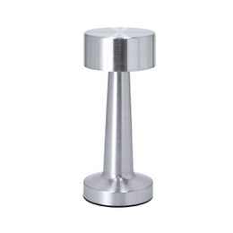 Elegant lamp with silver finish, 3 light modes (white, neutral, warm), touch-sensitive light intensity control, 24 LEDs, on/off button, 21.5 x 9 cm, 250 g.