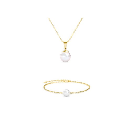 Vollmond-Kristallperlen-Set – Gold und Kristall