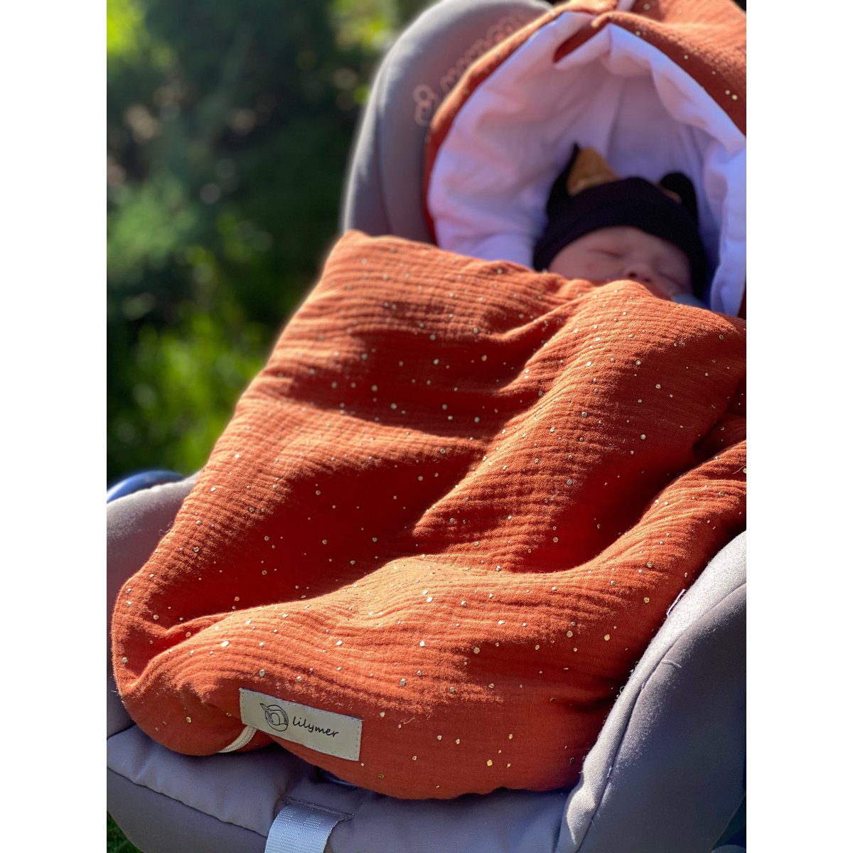 Baby-Fußsack aus Bio-Musselin: Kinderwagen- und Autositz-Schlafsack, Öko-Tex, zertifiziert aus 100 % Musselin, atmungsaktiver Autositzbezug
