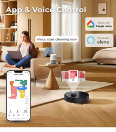 MYBOT X9 PRO - Robotstofzuiger - Met zelfledigend station - 6500PA zuigkracht - Met dweilfunctie - 3200mAh batterij