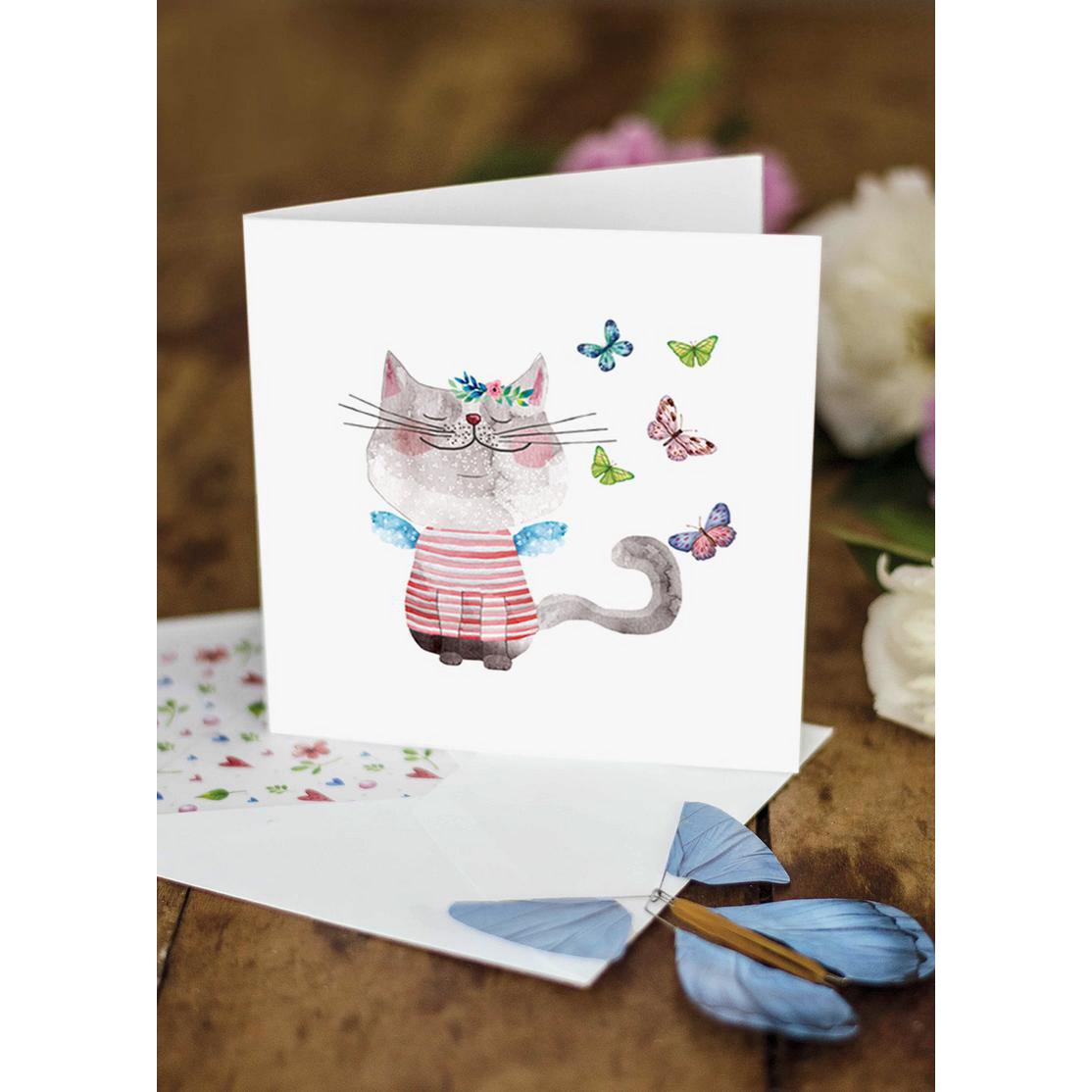 Pussycat and butterflies