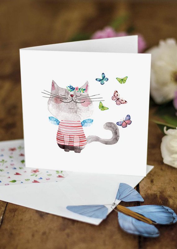 Pussycat and butterflies