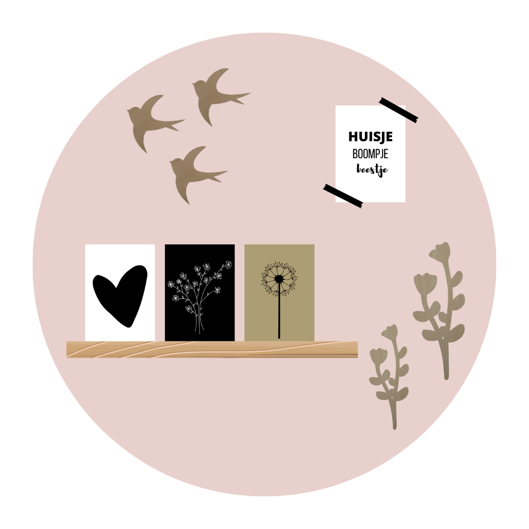 Memoboard pink omkring 50 cm