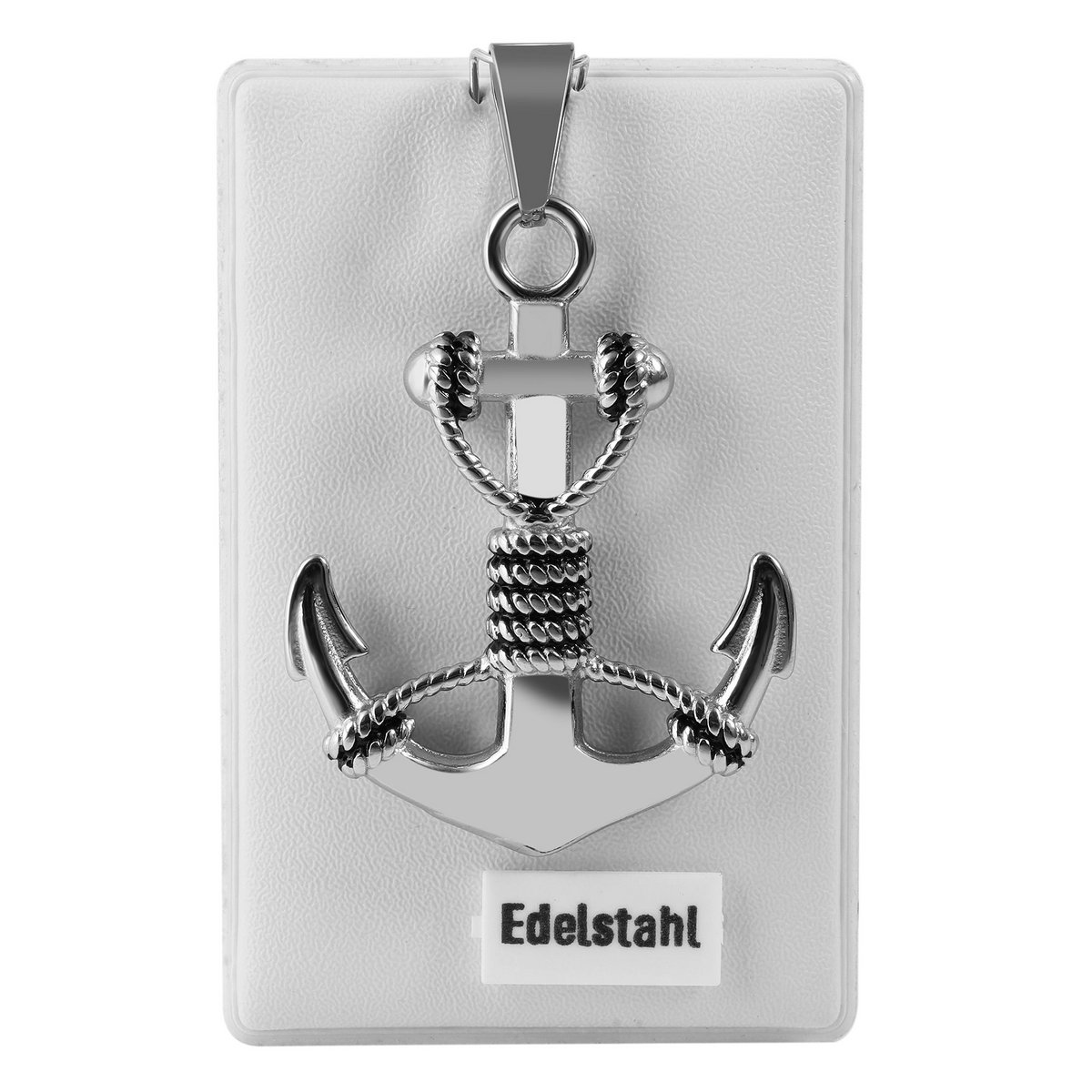 "Kani" accent anchor pendant made of stainless steel, silver/blackened
