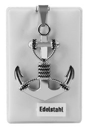 "Kani" accent anchor pendant made of stainless steel, silver/blackened