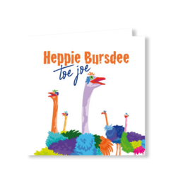 Fødselsdagskort | Heppie Bursdee tå yo | struds