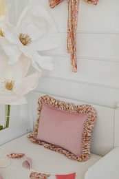 Decorative pillow with frill "green garden"