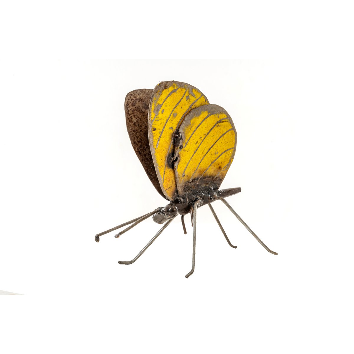 ZIMBA-ARTS PAPILLON JAUNE MÉTAL DEBOUT
