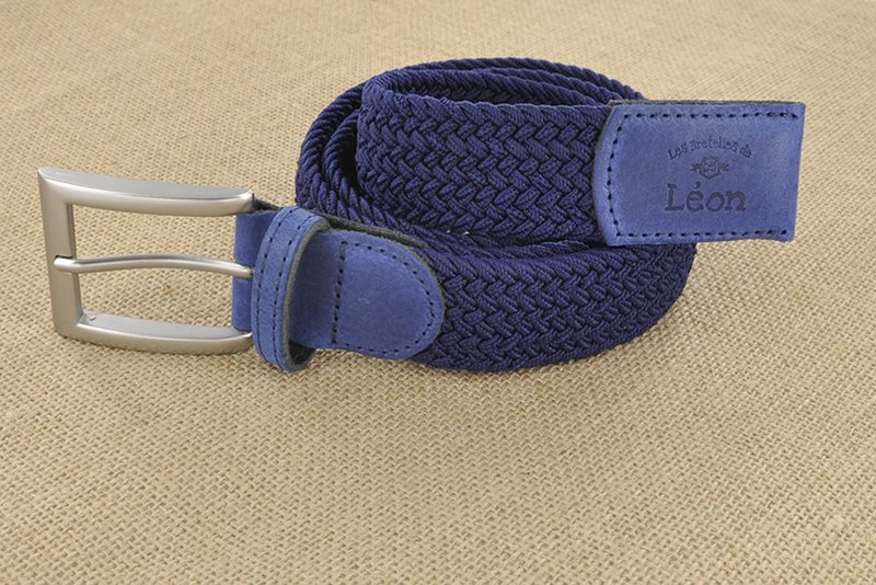 Ceinture tressée Bleu marine