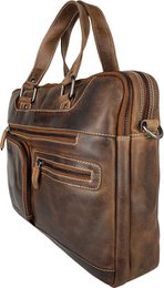 Bolso portátil Messenger Bag 15 Cognac de cuero de búfalo de 6 pulgadas