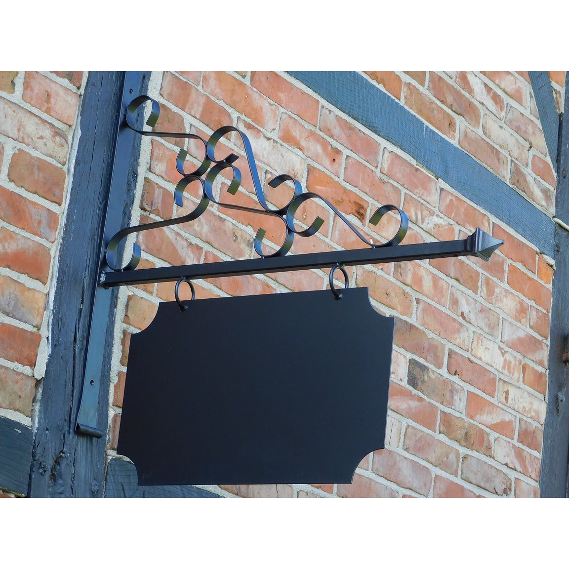 Letrero, placa de identificación, letrero de tienda, Negro - 75 cm - Rectangular - Hierro