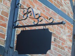 Schild, Namensschild, Ladenschild, Schwarz – 75 cm – Rechteckig – Eisen