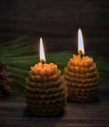 Bougies forestières en cire d'abeille