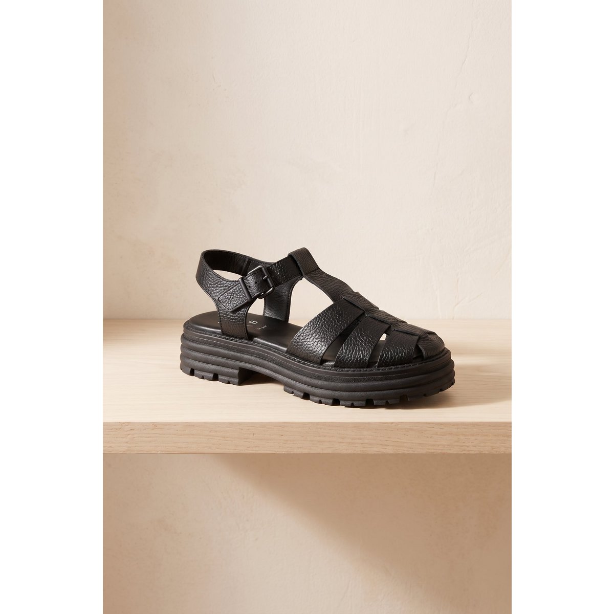 CALA DOLLARO BLACK – Grube sandały rybackie