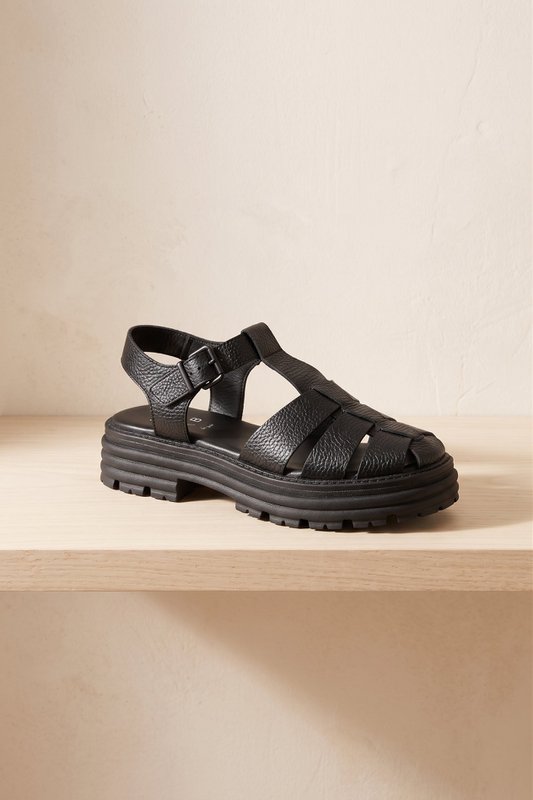 CALA DOLLARO BLACK – Grube sandały rybackie