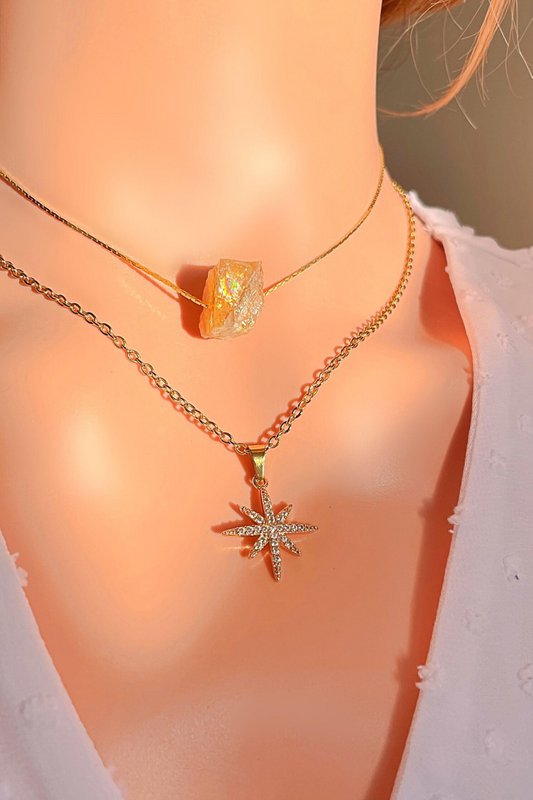 Ruwe natuurlijke kristallen | 24K hanger kettingen