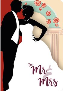 Wenskaart Fun-Cut "Mr & Mrs"
