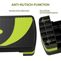 Aerobic stepper 3-stage height adjustable 80 x 31 x 20 cm black + gray