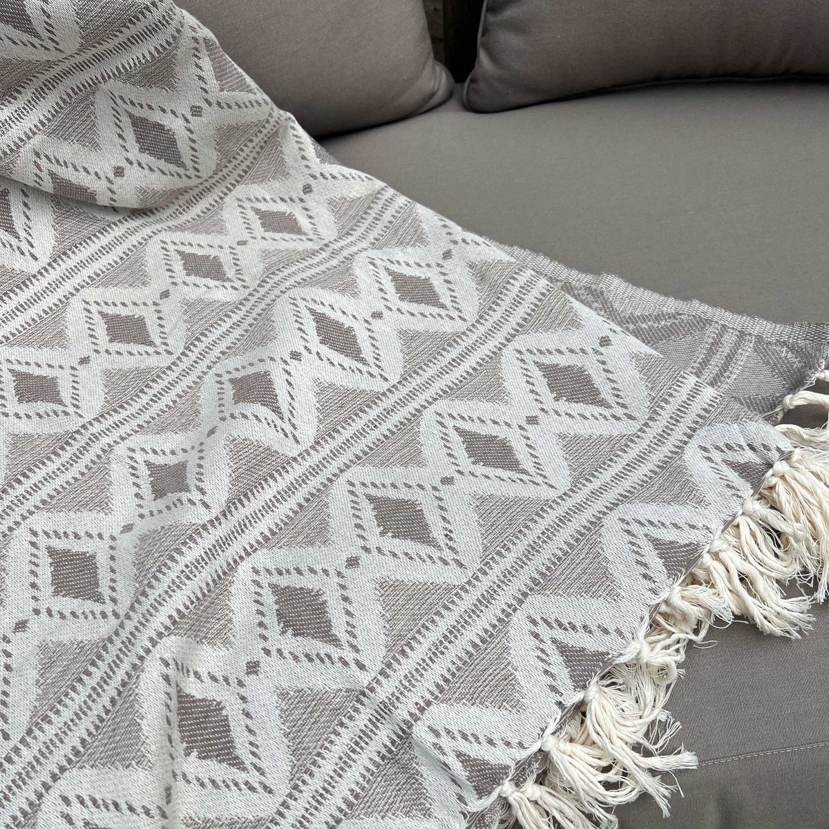 Plaid Throw Boho - Taupe - 160x250cm