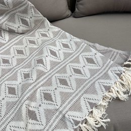 Plaid Throw Boho - Taupe - 160x250cm