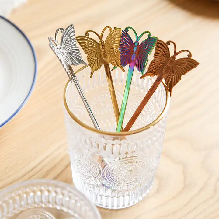 "Butterfly" spoon - For tea, coffee or desserts - 4 colors available