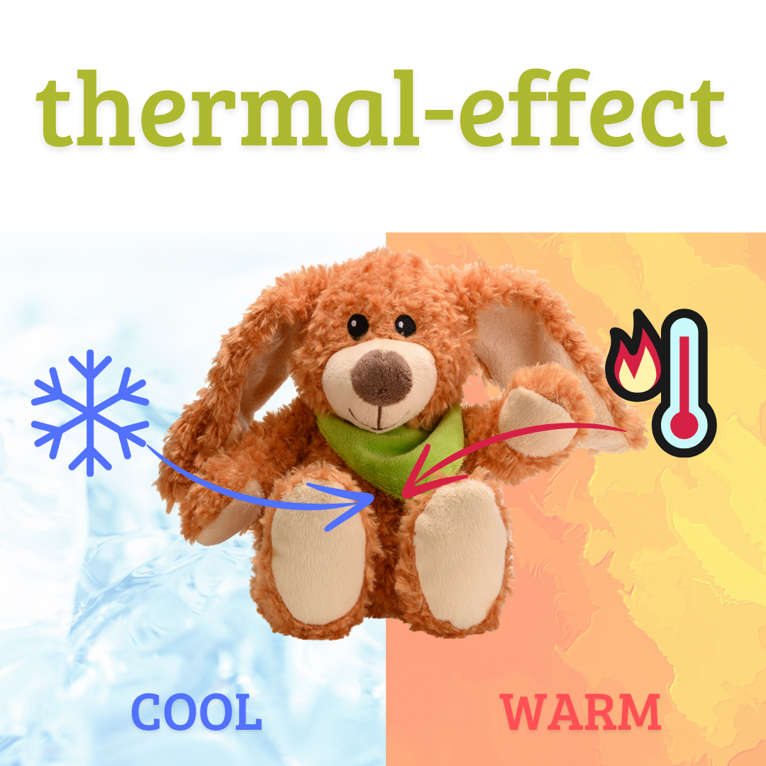 Heat cushion, the natural hot water bottle as a warm material toy, large rabbit with organic millet filling and health herbs