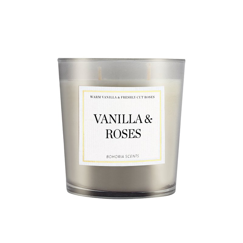 Vanilla & Roses Duftkerze 230g – Vanille & Rosen, Naturwachs, 50h