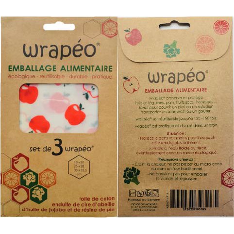 Cera de abejas wrapéo - juego de 3 colores S/M/L - 18x20 / 25x28 / 33x35,5 cm