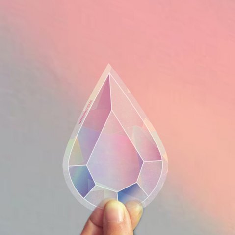 Crystal Rainbowmaker window sticker / card - Rose Quartz