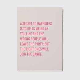 A secret to happiness - A6 Postkarte