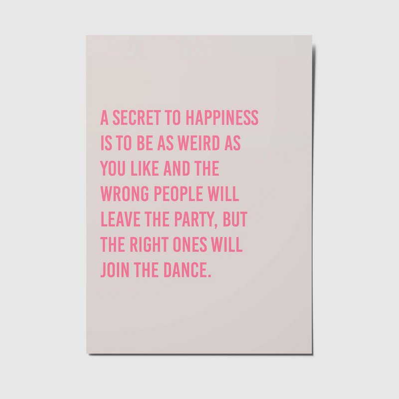 A secret to happiness - A6 Postkarte