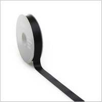 Satin ribbon - black - 10 mm x 25 meters