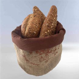 Sac de pommes de terre de jute de terres agricoles et sac à pain avec doublure de GOTS Organic Cotton - Zero Waste
