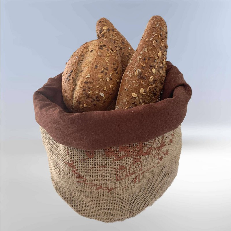Sac de pommes de terre de jute de terres agricoles et sac à pain avec doublure de GOTS Organic Cotton - Zero Waste