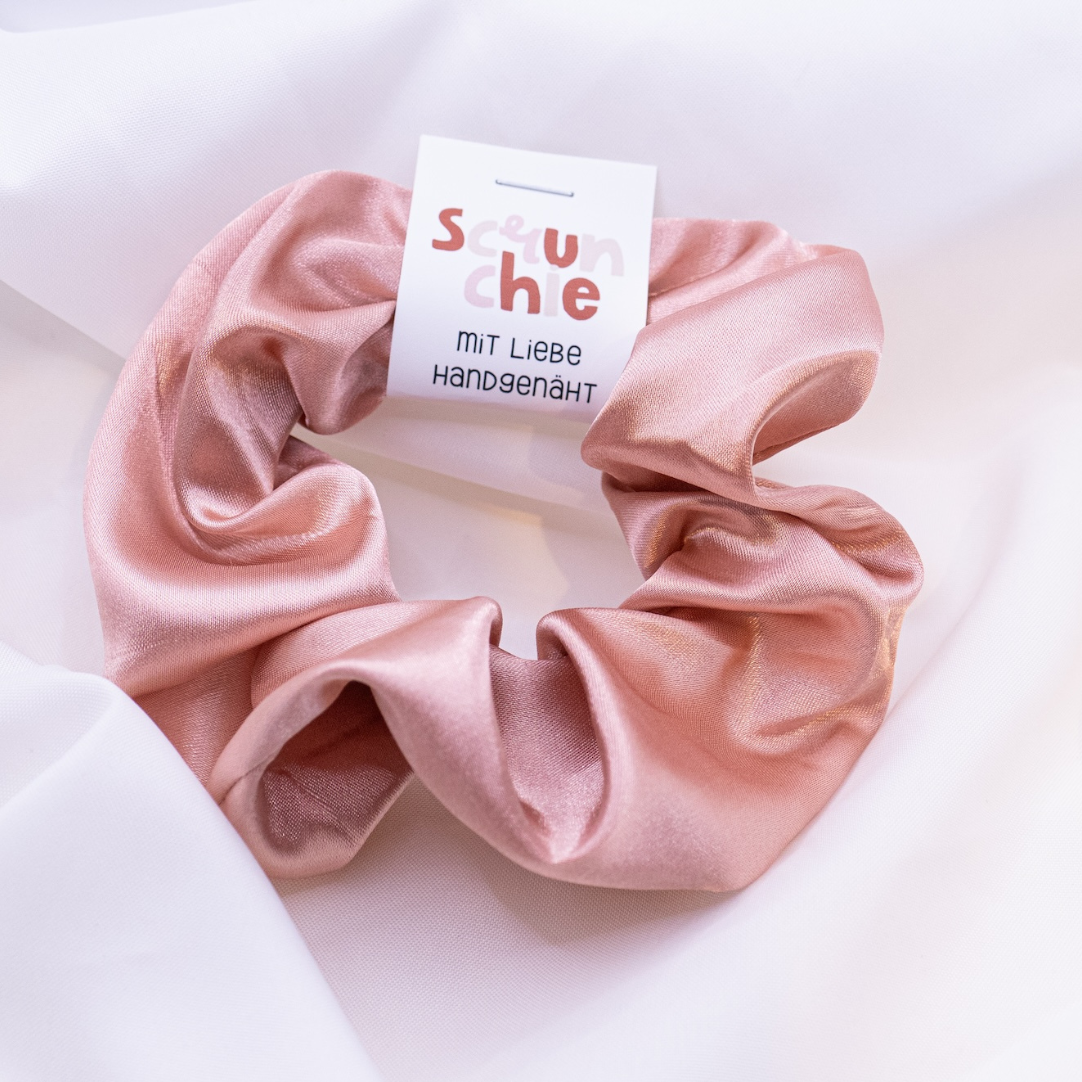 Elastico per capelli Satin Pink Pink Blush - elastico per capelli lucido cucito a mano