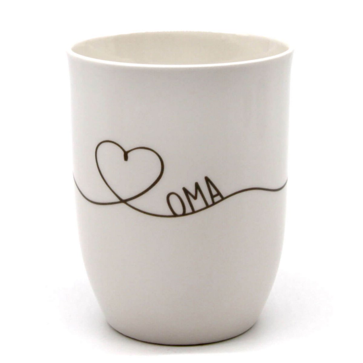 Taza con asa "Abuela corazón curvado" antracita