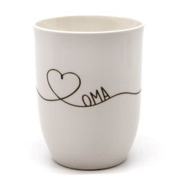 Cup with handle "Heart curved Grandma" anthracite