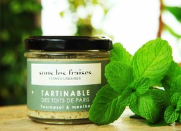 Spreadable sunflower and mint spread, made with natural ingredients, suitable for a variety of uses.