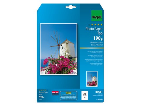 Inkjet fotopapier Seal A4 Top 190grs hoog wit 20 vellen zijdemat