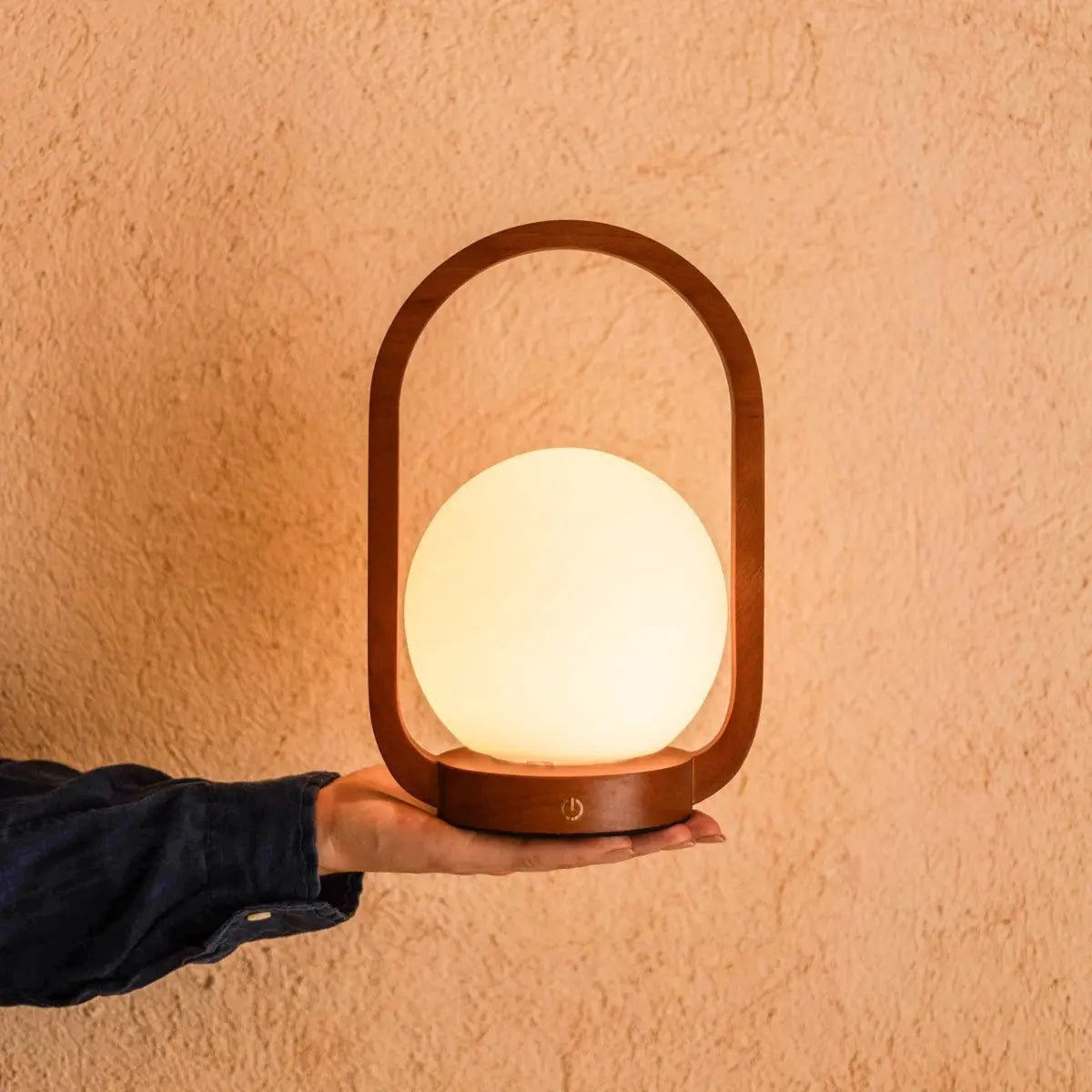 Skye Chestnut Brown Wooden Cordless Lamp