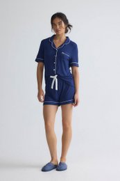 Bambus-Hemd-Shorts-Set in Mitternacht