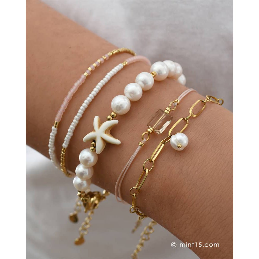 Bracciale a catena di perle d'acqua dolce